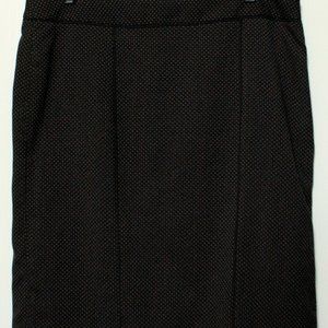 NWT White House Black Market size 14 black skirt with small white polka-dots.